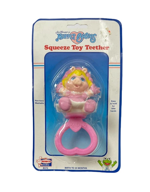 Vintage 1989 Baby Miss Piggy Squeeze Toy Teether Jim Henson Muppet Babies