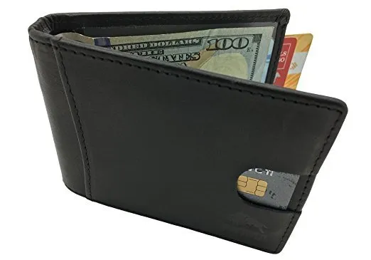 AVIMA BEST Premium Wallets Made of Genuine Leather for Men - Jet Black