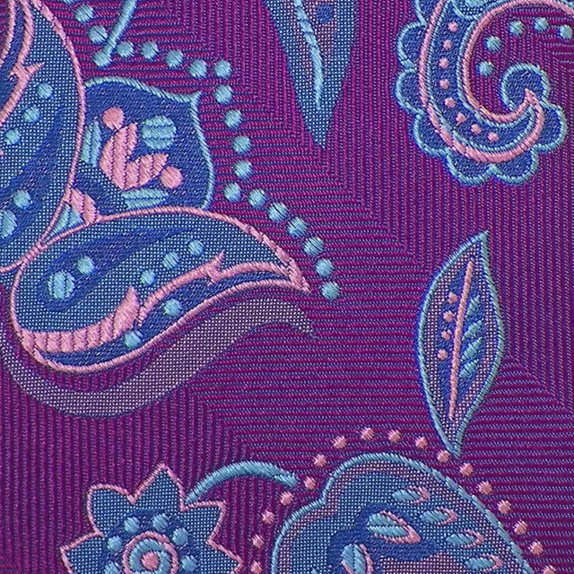 TED BAKER LONDON Mens Fuschia Blue FLORAL PAISLEY Woven Silk Tie NWT
