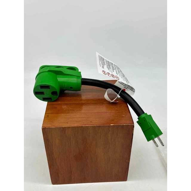50 Amp to 110V 15 Amp RV Dogbone Adapter, NEMA 5-15P Male Plug to 14-50R Female