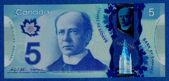 Canada $5 (2013) P106d " Wilkins & Macklem "- UNC  Polymer Note - INE3785297