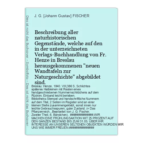 Beschreibung aller naturhistorischen Gegenstände, FISCHER, J. G. [Johann Gustav