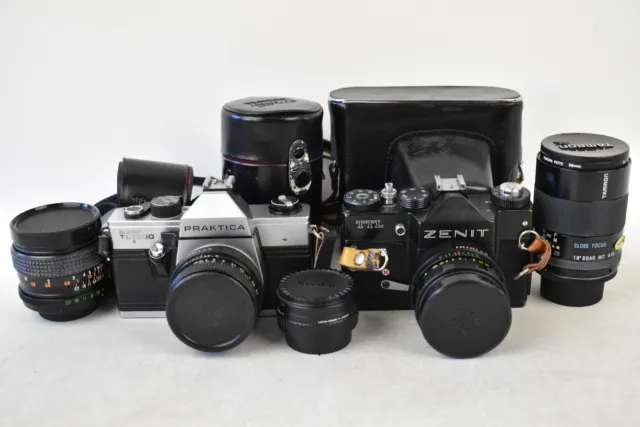 Spares & Repairs Camera Bundle Praktica Super TL1000 & Zenit TTL Film Cameras
