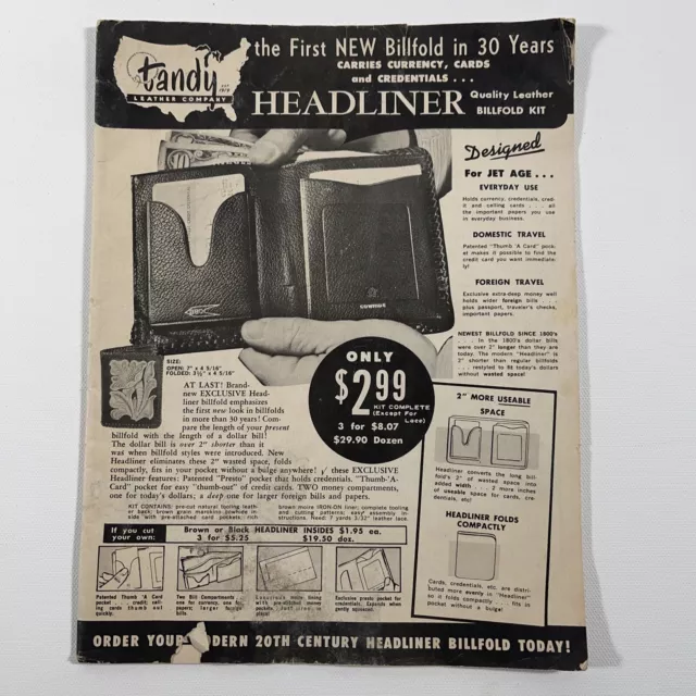 1950's Tandy Leather Kits Catalog Vintage Leatherworking Magazine Sales  Booklet