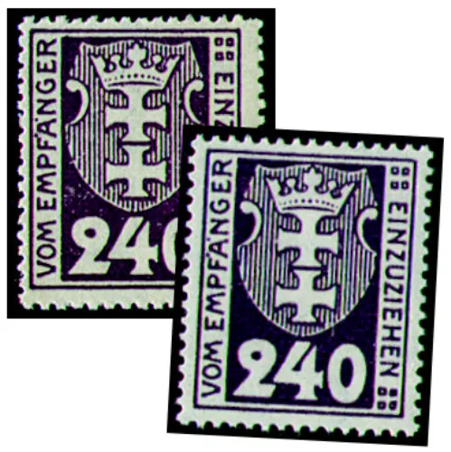 Danzig Portomarke Nr. 9a+b postfrisch