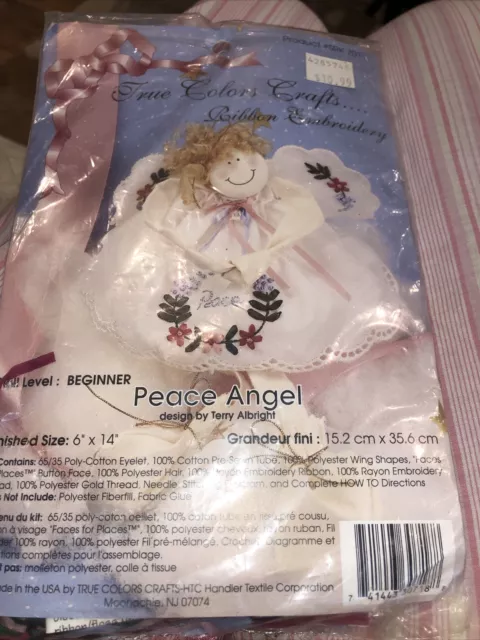 True Colors Crafts Peace Angel ~ Bordado de cinta ~ Nuevo