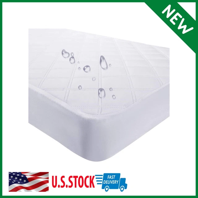 28''x52'' Waterproof Fitted Crib Mattress Pad & Toddler Protector Baby White NEW