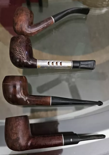 Lot Of 4 Estate Vintage Tobacco Briar Pipes