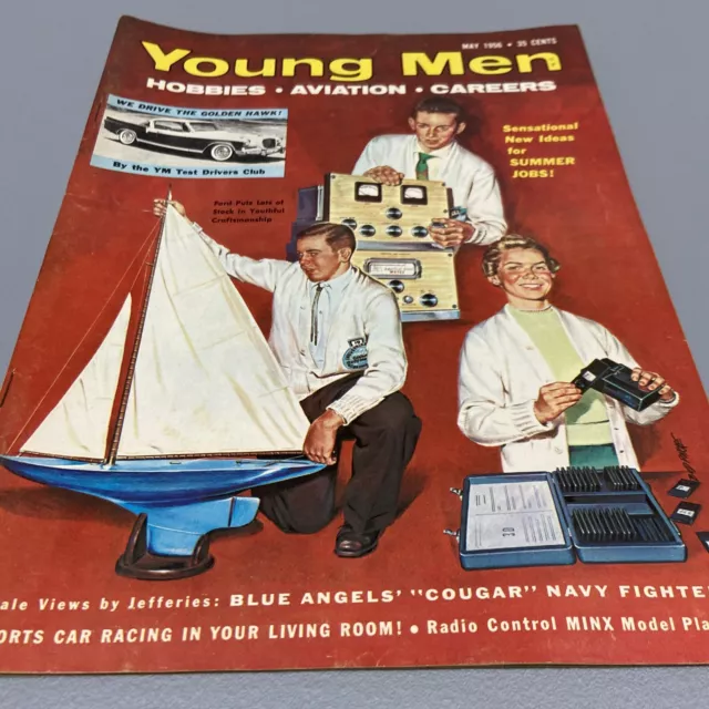 Young Men Magazine May 1956 Vintage Hobbies•Aviation•Careers