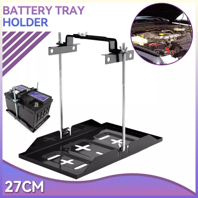 CAR STORAGE BATTERY Holder Hold Down Tray Adjustable Bracket 27cm Screw