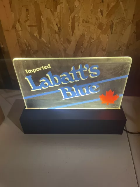 Labatt's Blue beer sign lighted bar topper shelf display light imported old ZB91