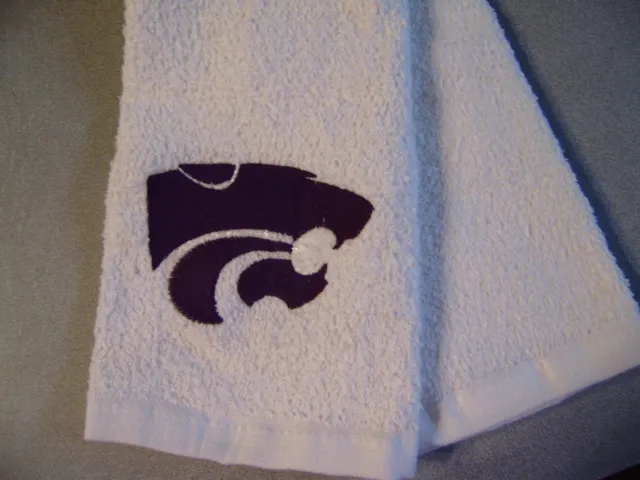 Free personalizing custom made new Machine Embroidered KSU Powercat sports towel