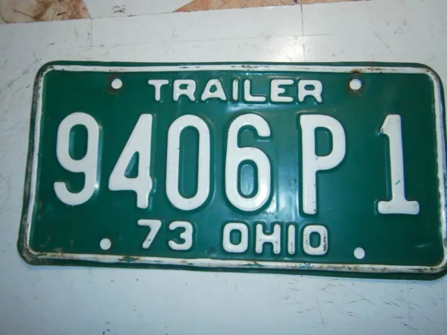 1973 Ohio trailer license plate number 9406 P 1