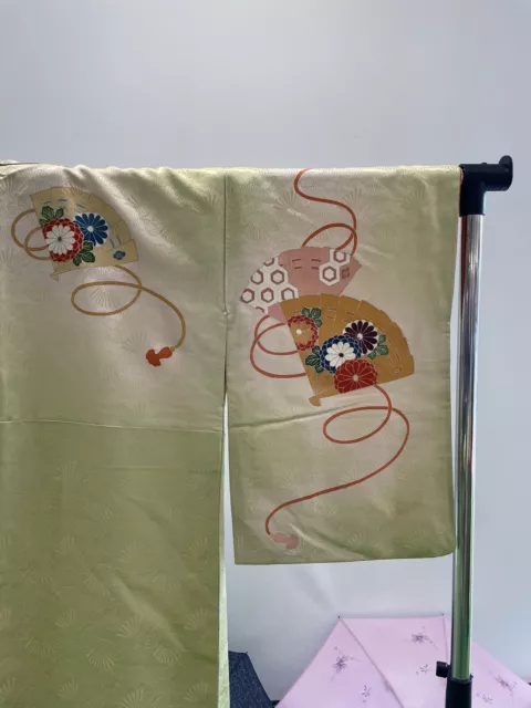 H&A SILK KIMONO IROTOME Vintage Japanese Dress cardigan Yukata women Fan surface