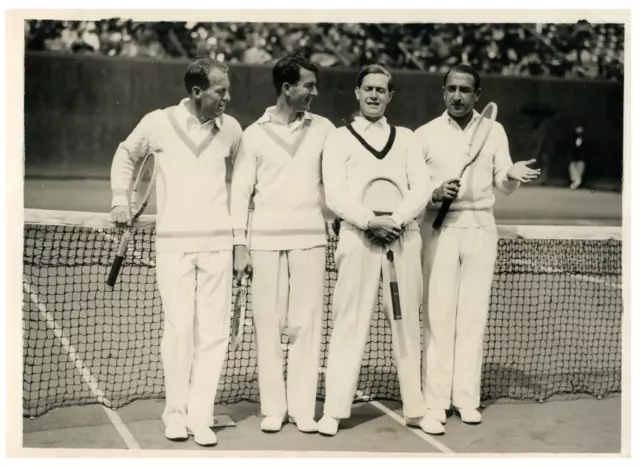 Tennis, Finale double Allemagne-USA Vintage silver print, Coupe Davis, de gauc