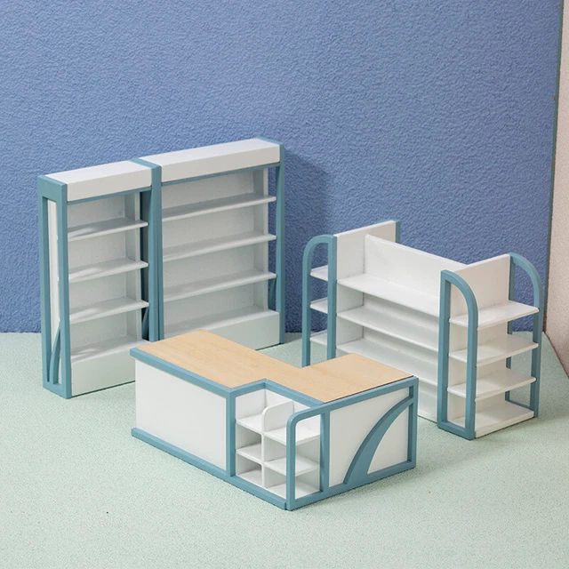 1:12 Scale Dollhouse Miniature Supermarket Checkout Counter Good Shelf Furniture 1:12 Scale Dollhouse Miniature Supermarket Checkout Counter Good Shelf Furniture