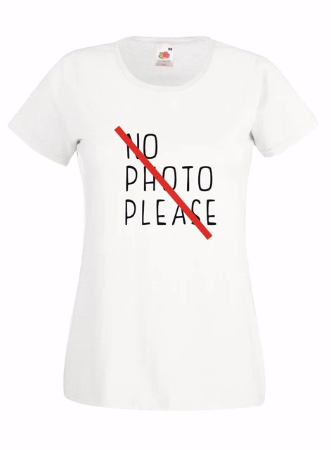 T-shirt Maglietta donna J2021 No Photo Please Foto Selfie Social Vip Hastag