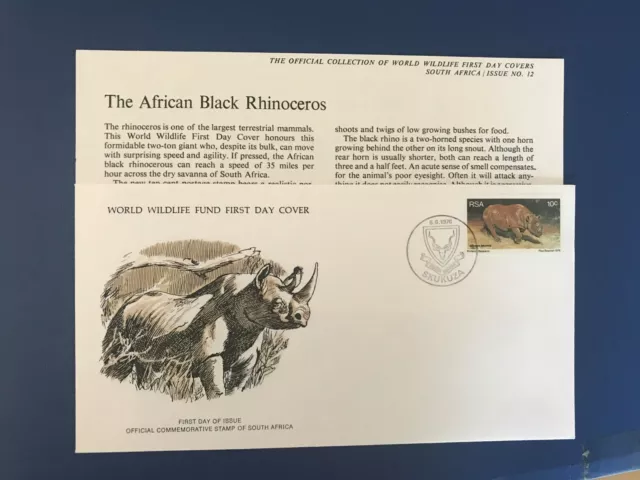 South Africa Rsa 1976 Fdc Wwf 012 African Black Rhinoceros