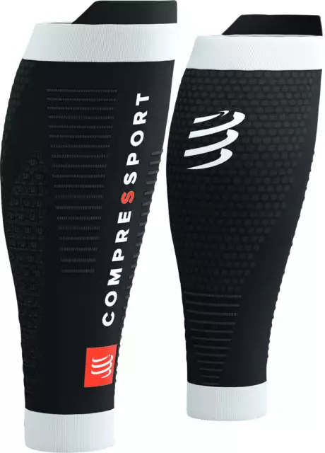 Protectores de pantorrilla Compressport unisex R2 3.0 para compresión correr jogging deporte - negros