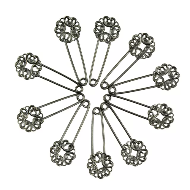 10 stück Hohle Blume   Basis DIY Hijab Pin für Frauen Mädchen Festival