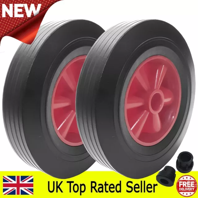 10" SOLID WHEELS Off Set half inch PUNCTURE PROOF for Sack Truck Hand Truck x2