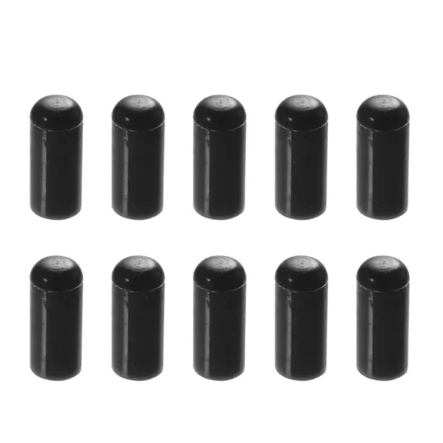 10Pcs 4mm 0.16" Voiture Silicone Aspirateur Tuyau Tube Terminal Bouchon Noir