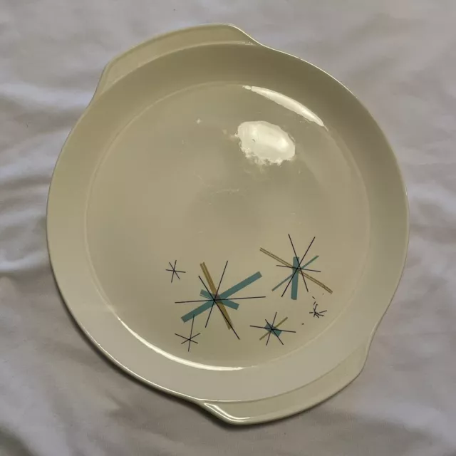 Vtg Salem North Star Round Cake Plate Platter Mid Century Modern Atomic 10.5"