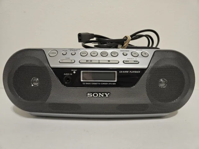 Sony CFD-S05 Cd Player Casette Recorder AM Fm Radio For Parts Or Repair