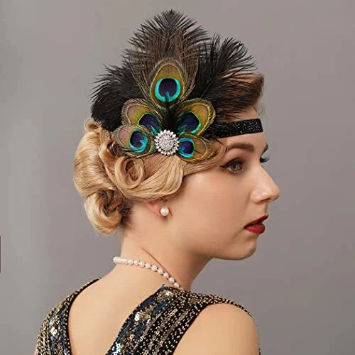 Peacock Feather Headband Peacock Feather Headpiece Crystal Great Gatsby Head Pie
