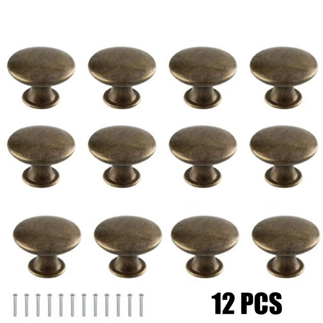 12Pcs Antique Laiton Poignées Boutons for Armoire Portes Tiroir Placard