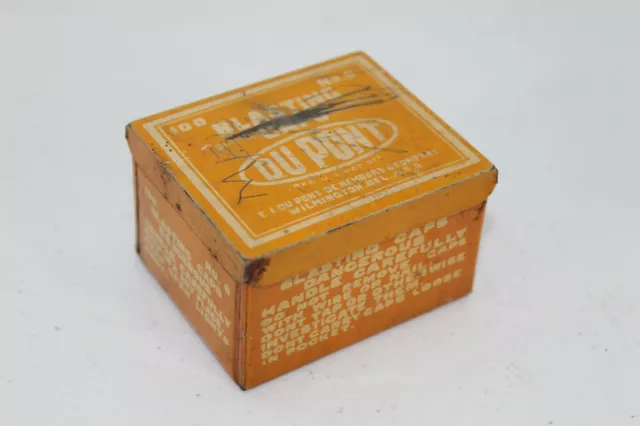 Vintage Du Pont Blasting Caps No. 6 Tin 100 Count