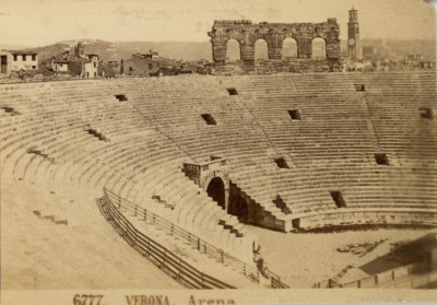 Salviati Tira P Verona Arena  vintage albumen print Vintage Italy Italia 
