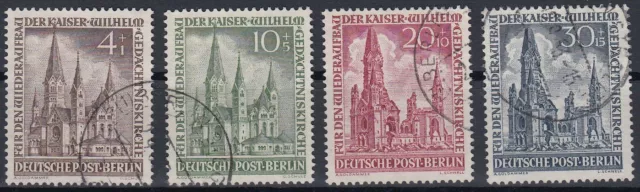 Berlin 1953 MiNr.106 - 109 Satz gestempelt Wiederaufbau Kaiser- Wilhelm - Gedäch