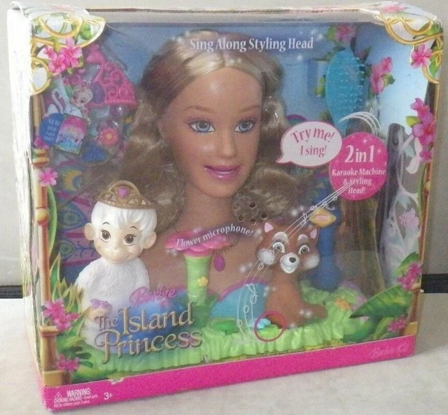 BARBIE Island Princess Karaoke Talking Sing Along Styling Head 2007  New/unused