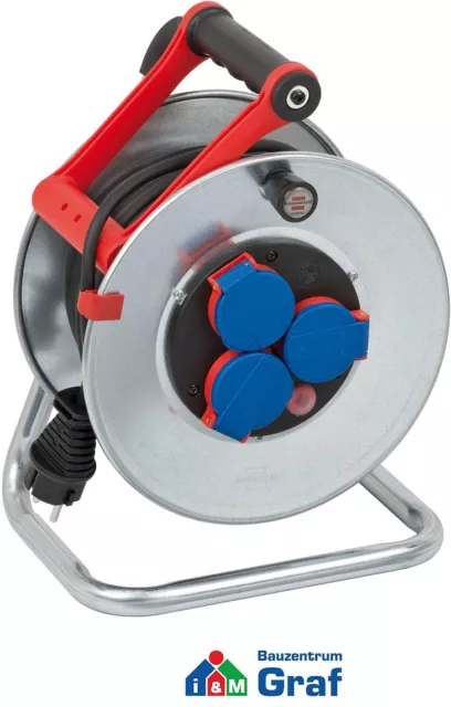 Brennenstuhl Garant S Tambour pour Câble 25m Longueur, Avec 3 Prises/#84102600
