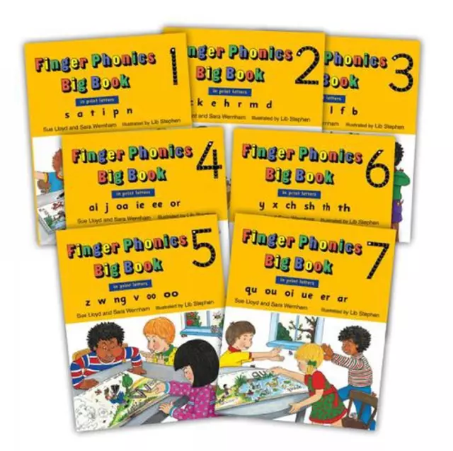 Finger Phonics Big Books 1-7: in Print Letters (American English edition) by Sue