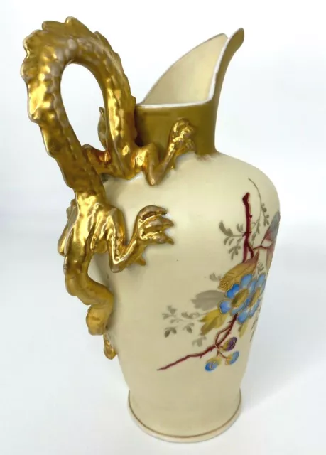 Antique Dragon Ewer Vase Victoria Carlsbad Austria Late 1800's Scarce 3