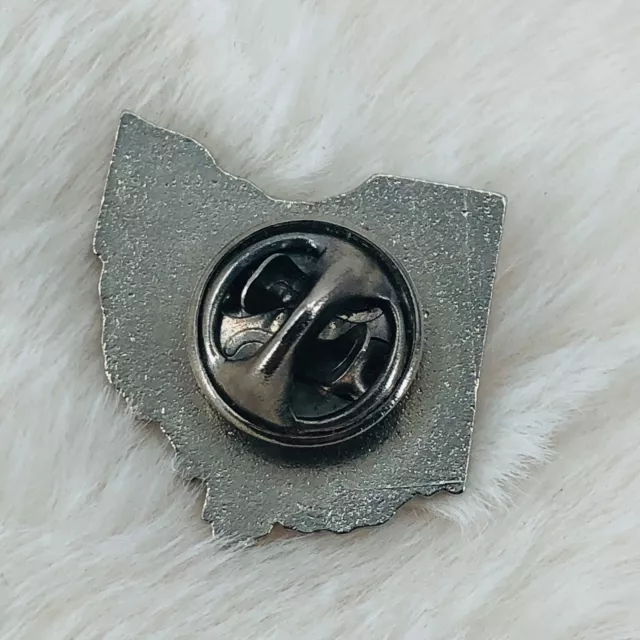 Vtg Munson Ohio Souvenir State Shaped Enamel Lapel Pin 2