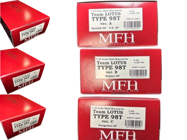 1/43Team LO TUS TYPE98T verA Ｂ　C 3点セット MFH 1/43 TEAM Lotus Type 98T Ver.A B C Multi Material Kit Set
