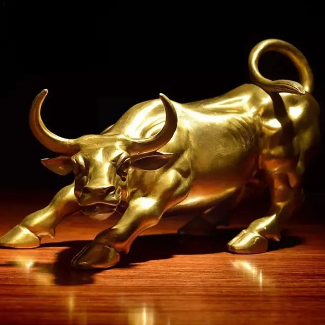 Wall Street Bull Figurine Statue Miami Bulls Figure Sculpture Doll OX Desk Decor