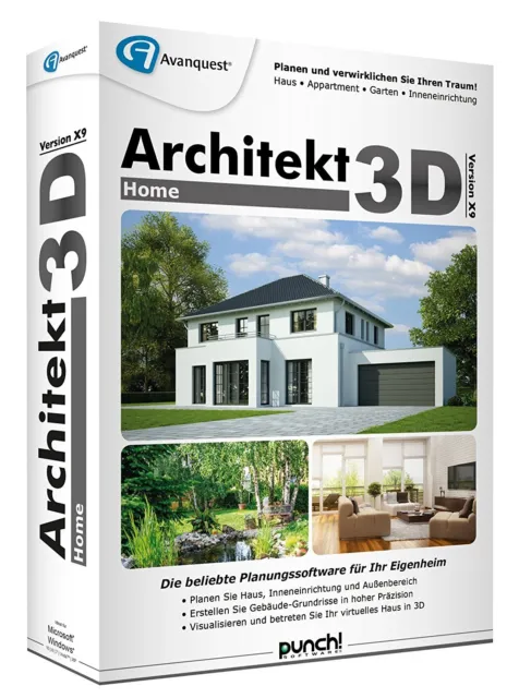 Architekt 3D X9 Home deutsch CD/DVD Win Version 19 Punch!