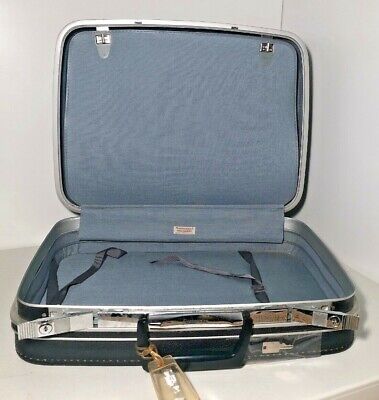 Samsonite Fashionaire Hardside 20” Black Suitcase Vintage Luggage Organizer VGUC