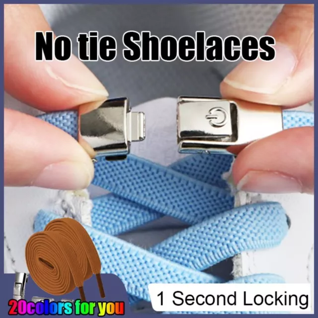 Lazy Laces Strings No Tie Shoe laces Flat Sneakers 1 Second Locking ShoeLaces