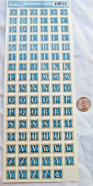 beary patch letters blue sanded wooden blocks ABC Stickers alphabet squares