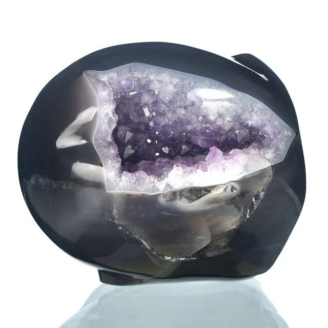 Geoda natural ágata tallada estrella alienígena ser criatura mística 36B28