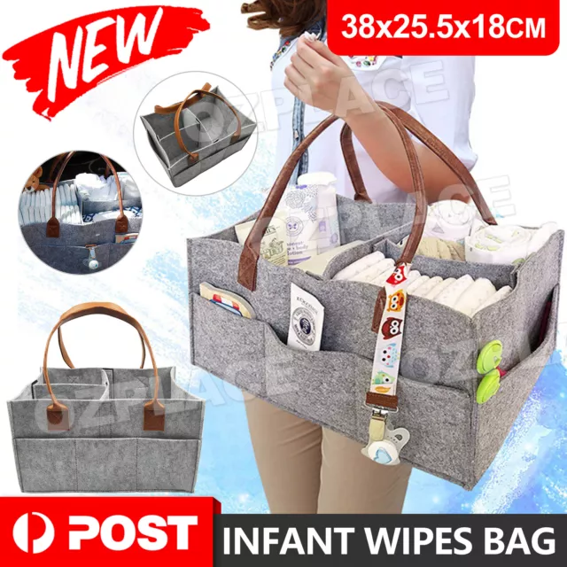 Diaper Caddy Nursery Storage Baby Organizer Basket Nappy Bin Infant Wipes Bag AU