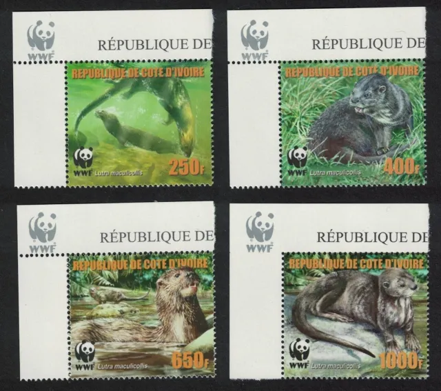 Ivory Coast WWF Speckle-throated Otter 4v Reprint Corners 2005 MNH