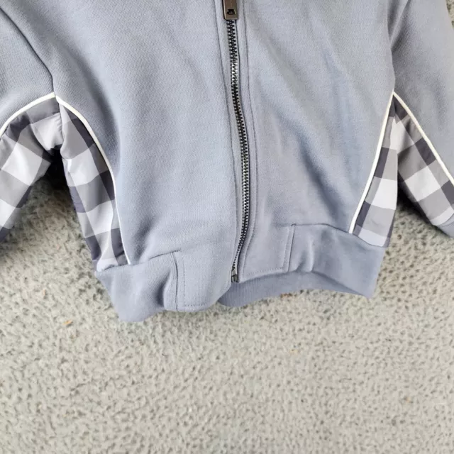 Burberry Graham Hoodie Baby Boys' 6M Shale Blue Side Check Full Zip Long Sleeve 2