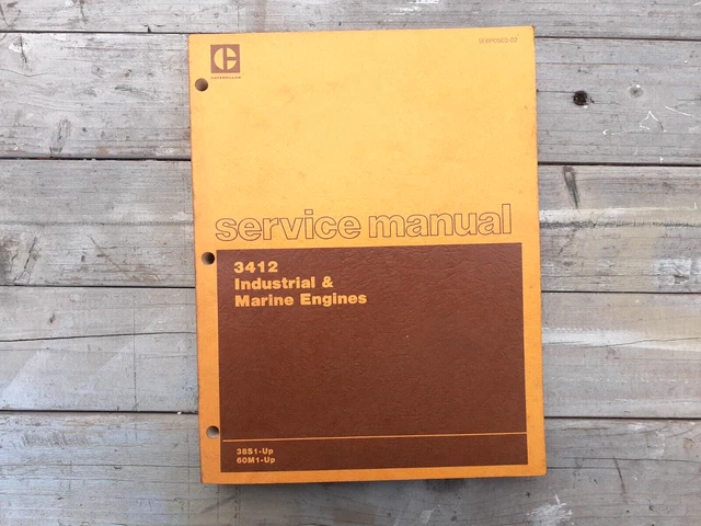 Caterpillar Cat 3412 Industrial & Marine Engines Service, Shop, Manual