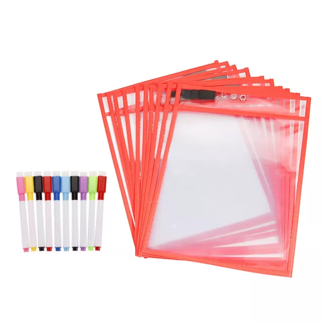 Effacement à Sec 10 set Papier Ligné Feuille Protecteurs Coloré pour Bureau